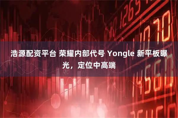 浩源配资平台 荣耀内部代号 Yongle 新平板曝光，定位中高端